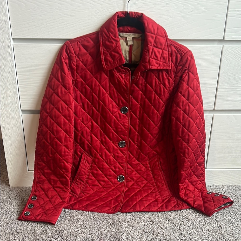 Burberry Red Quilted Jacket